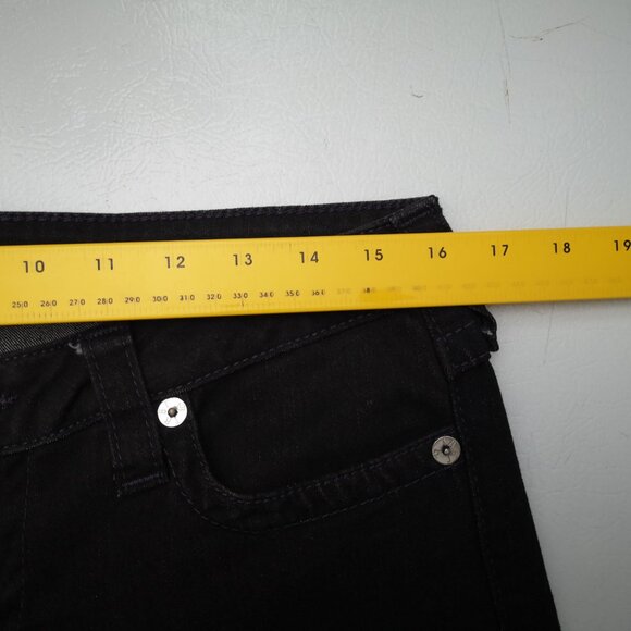 True Religion Ladies Size 31 Black World Tour Skinny Jeans w/ Purple Stitching - Picture 11 of 13